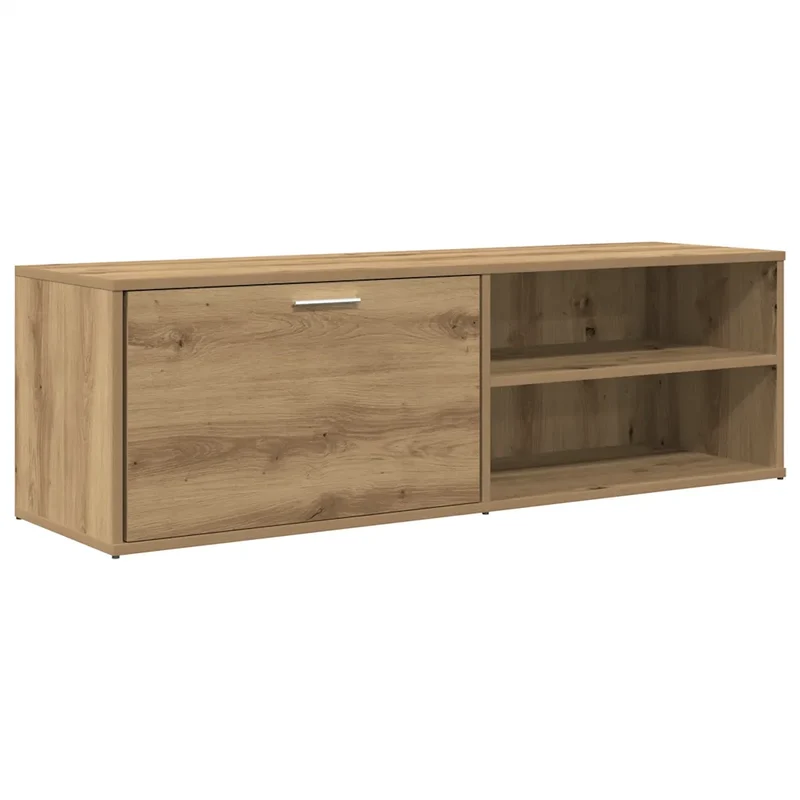 Meuble TV moderne avec grand rangement 120 x 34 x 37 cm en bois d'ingénierie chêne artisanal 02_0050699