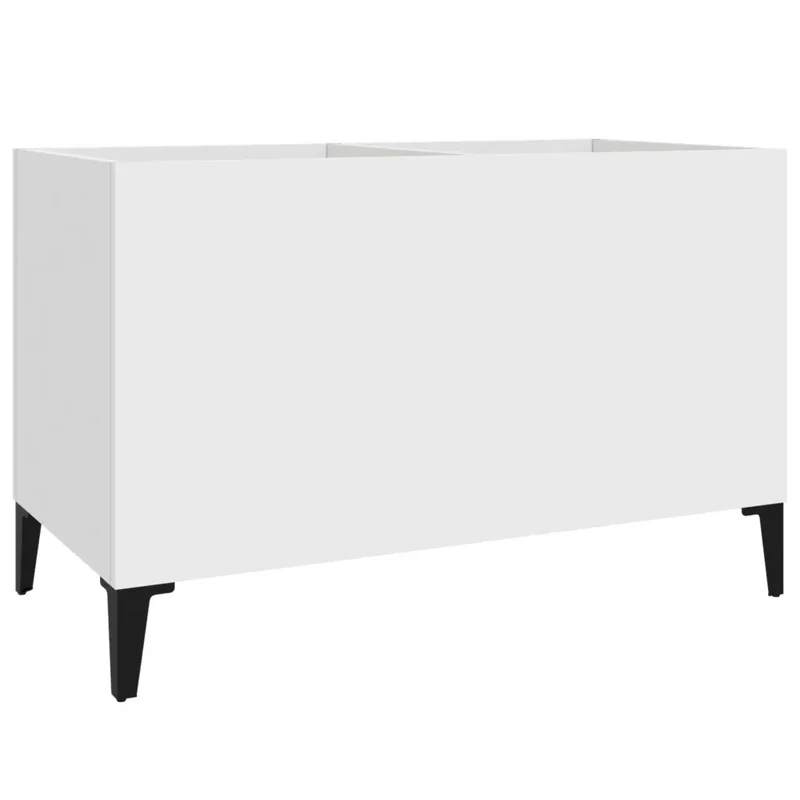 Armoire à disques classique fonctionnelle salon 74,5 x 38 x 48 cm en bois blanc 02_0049207