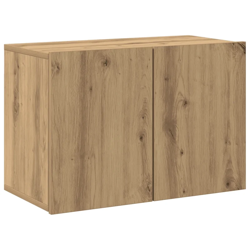 Meuble TV mural pratique bois d'ingénierie finition naturelle 60 x 30 x 41 cm en bois chêne artisanal 02_0051164