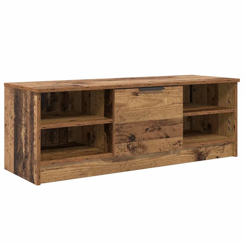 Meuble TV minimaliste moderne rangement élégant 102 x 35 x 36 cm en bois ancien 02_0052687