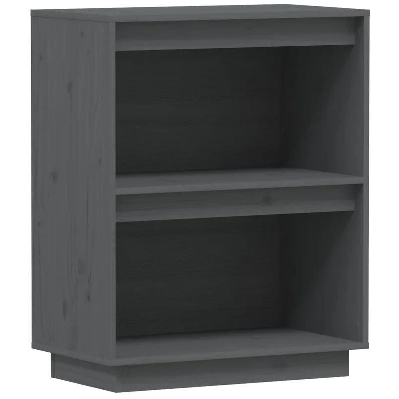 Armoire console bois de pin rustique 60 x 34 x 75 cm grand espace rangement déco salon en gris 02_0048111