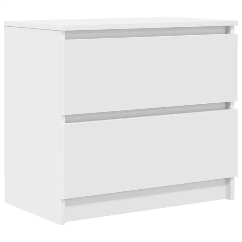 Meuble TV blanc 60 x 35 x 54 cm grand espace de rangement design contemporain en bois d'ingénierie blanc 02_0051726