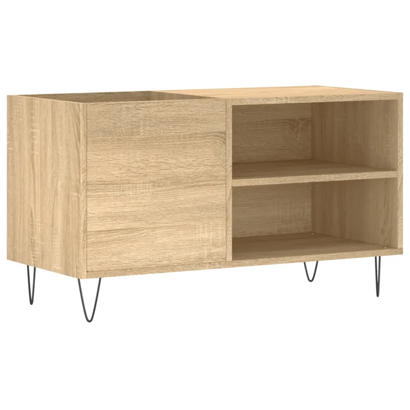 Armoire à disques classique avec grand espace de rangement 85 x 38 x 48 cm en bois d'ingénierie chêne sonoma 02_0049110