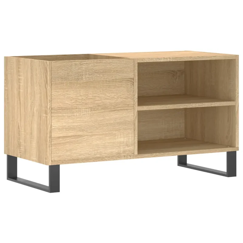 Armoire à disques pratique classique rangement 85 x 38 x 48 cm style industriel en bois d'ingénierie chêne sonoma 02_0049118