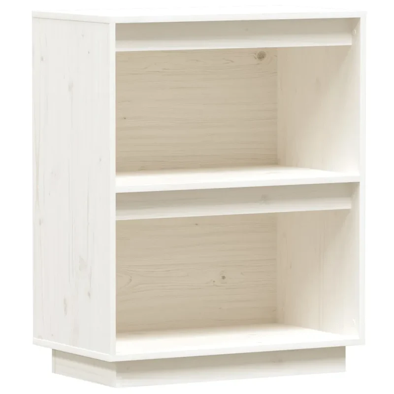 Armoire console en bois de pin massif blanc créant une ambiance rustique rangement spacieux 60 x 34 x 75 cm en bois blanc 02_0048110