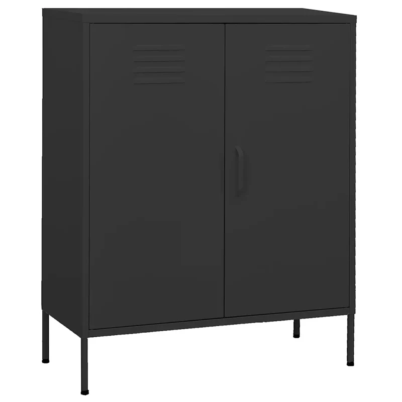 Armoire de rangement pratique robuste avec étagères ajustables 80 x 35 x 101,5 cm en acier anthracite 02_0046859