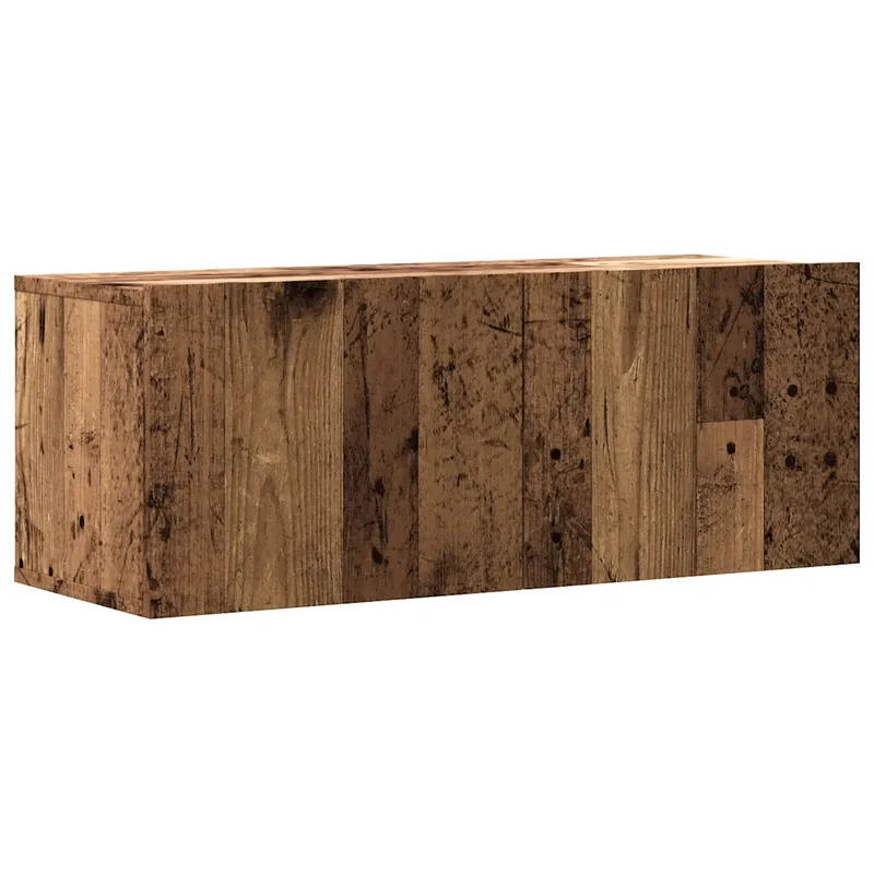 Meuble TV mural vintage pratique large rangement 80 x 30 x 30 cm en bois d'ingénierie vieux bois 02_0050710