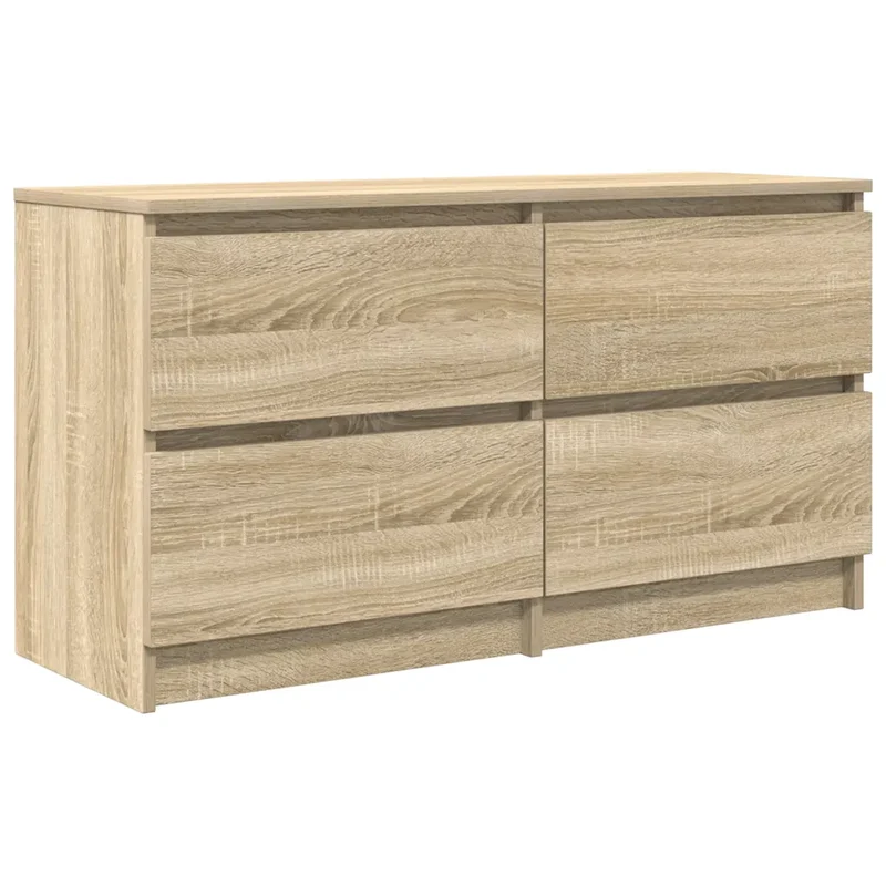 Meuble TV avec 4 tiroirs grand espace de rangement 100 x 35 x 54 cm en bois d'ingénierie chêne sonoma 02_0051745