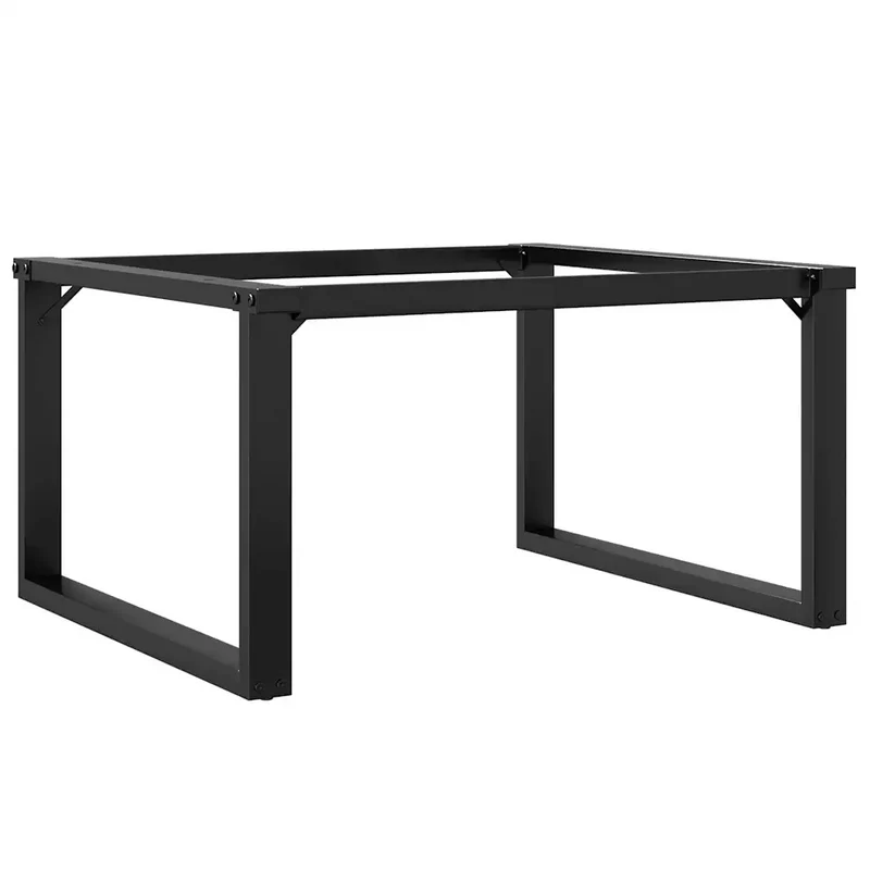 Pieds de table basse en O 70 x 60 x 43 cm robustes design industriel facile à installer en acier noir 02_0047216