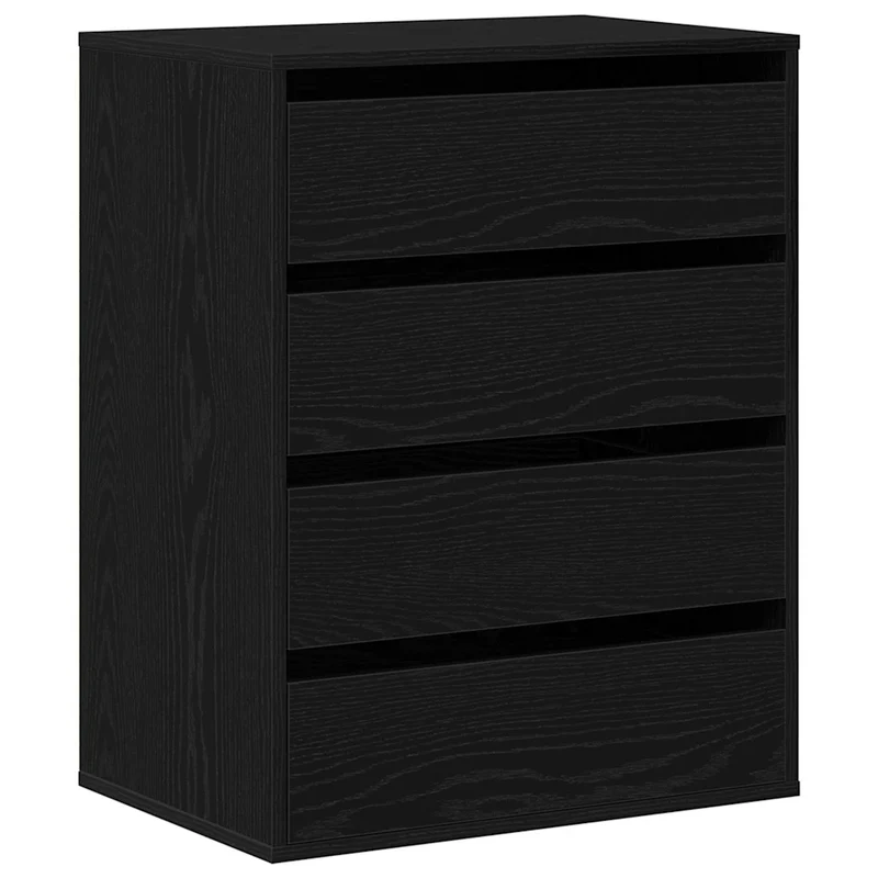 Armoire à tiroirs moderne rangement organisé 60 x 41 x 76 cm en bois d'ingénierie noir 02_0052158