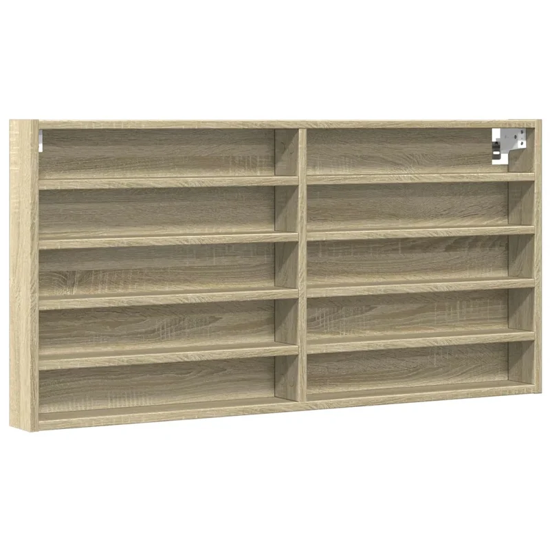 Armoire à vitrine design épuré rangement 100 x 8,5 x 50 cm en bois d'ingénierie chêne sonoma 02_0049517