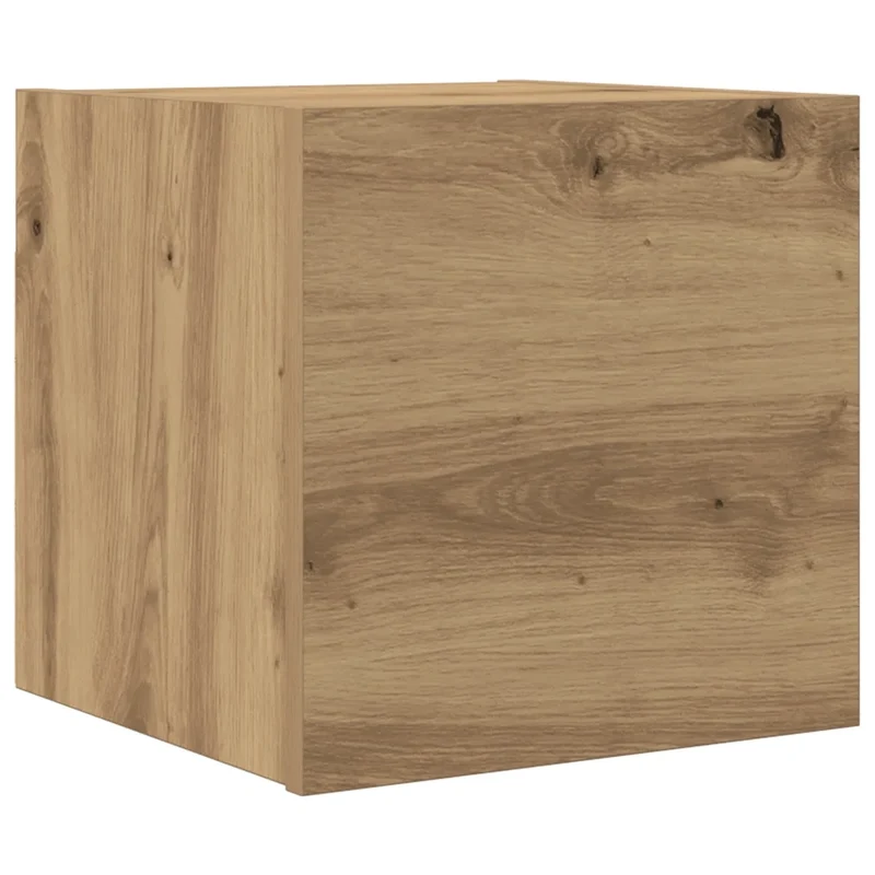 Meuble TV mural élégant et pratique 30,5 x 30 x 30 cm en bois d'ingénierie chêne artisanal 02_0050882