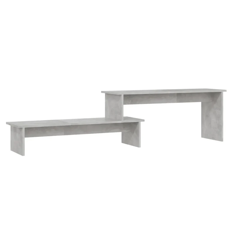 Meuble TV industriel pratique avec étagères modulables 180 x 30 x 43 cm en bois d'ingénierie gris béton 02_0047868