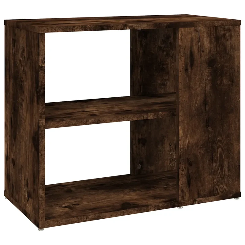 Armoire latérale chêne fumé rangement pratique 60 x 30 x 50 cm en bois d'ingénierie marron 02_0048244