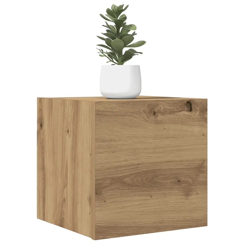Lot de 2 meubles TV muraux élégants design classique rangement 30,5 x 30 x 30 cm en bois d'ingénierie chêne artisanal 02_0050883