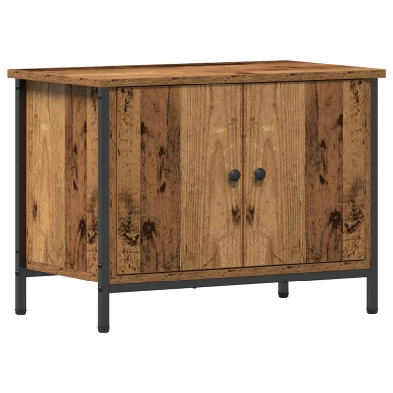 Meuble TV rectangulaire design moderne rangement 60 x 35 x 45 cm en bois d'ingénierie beige 02_0052433