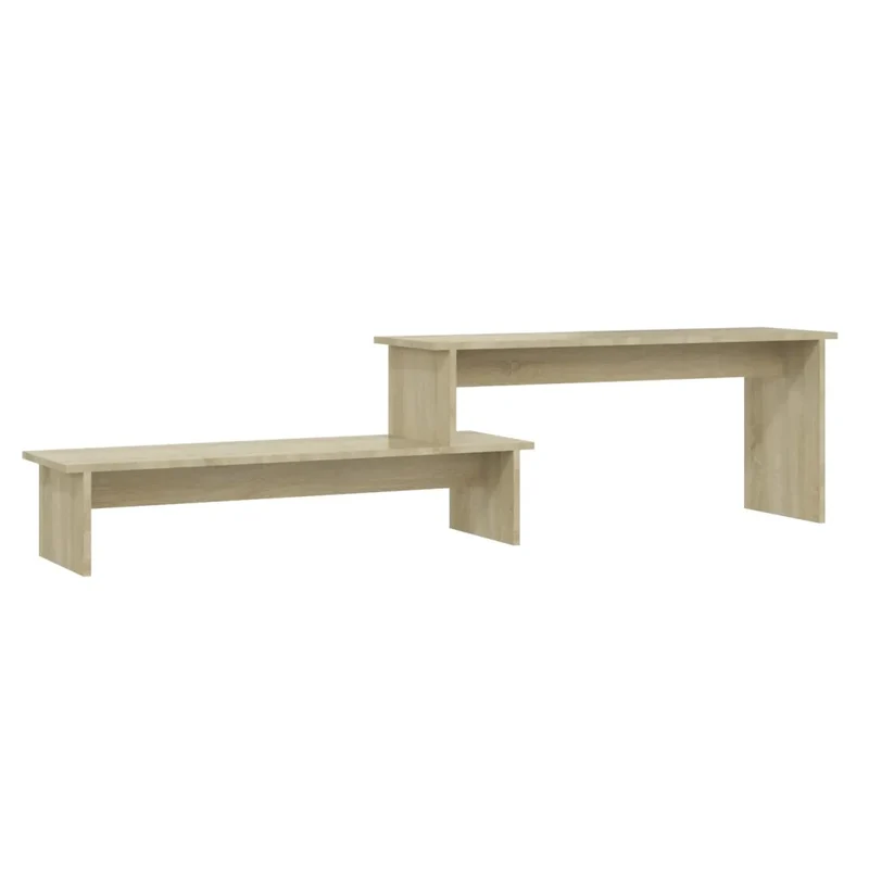 Meuble TV industriel pratique ajustable 180 x 30 x 43 cm en aggloméré chêne sonoma 02_0047867