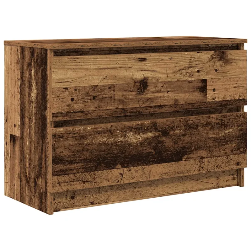 Meuble TV avec grand rangement 80 x 35 x 54 cm moderne style vintage en bois d'ingénierie vieux bois 02_0051741