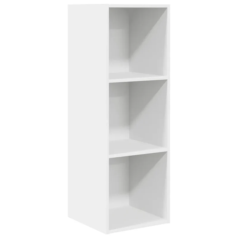 Meuble TV mural fonctionnel design moderne 37 x 37 x 107 cm en bois d’ingénierie blanc 02_0047851
