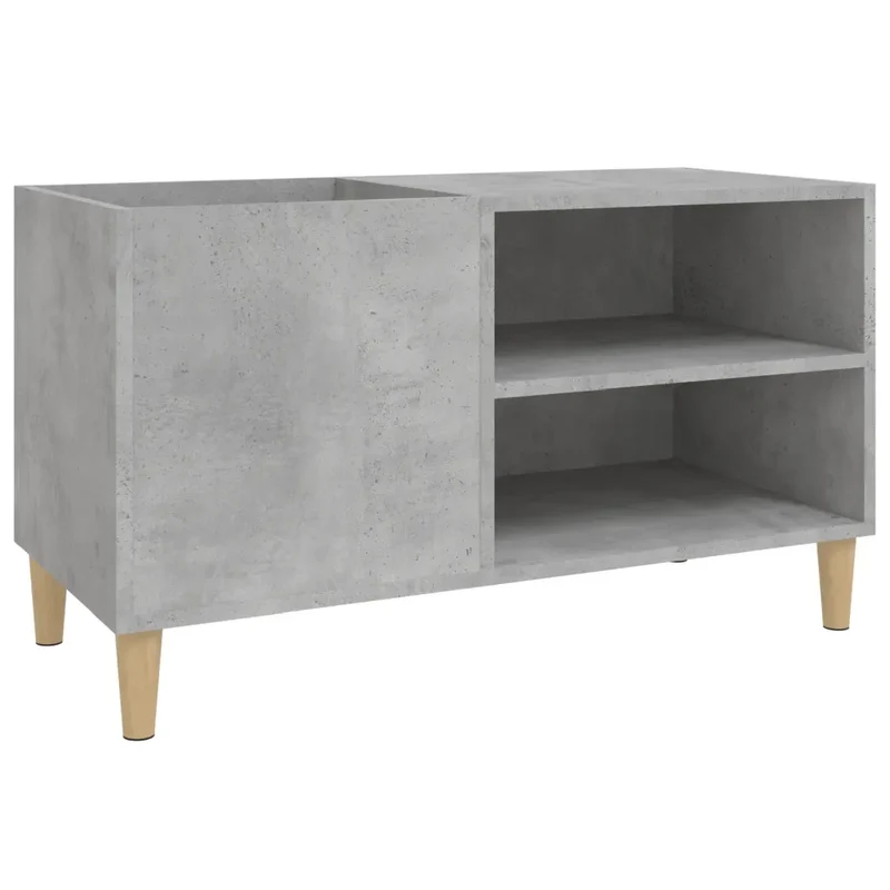 Armoire à disques pratique et classique 84 x 38 x 48 cm style contemporain rangement en bois gris béton 02_0049198