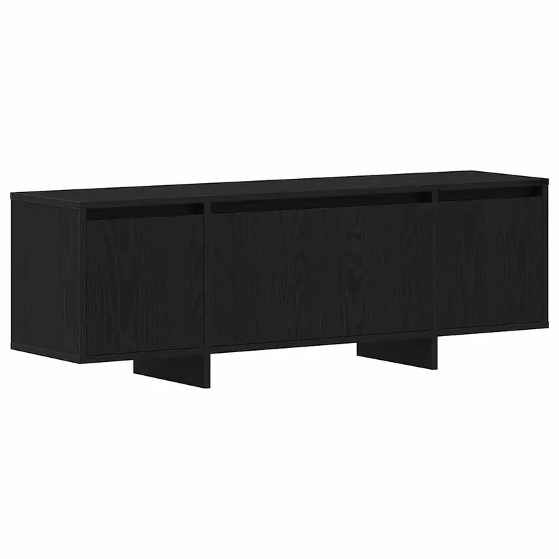 Meuble TV moderne avec portes affleurantes espace de rangement 120 x 30 x 40 cm en bois d'ingénierie noir 02_0051912