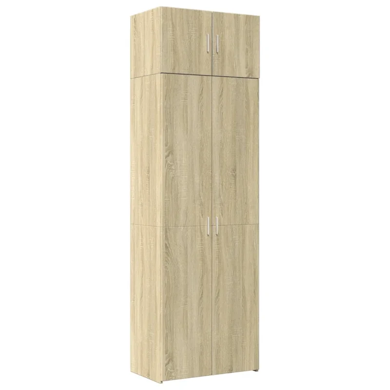 Armoire de rangement haute bois d'ingénierie 70 x 42,5 x 225 cm grand espace plusieurs compartiments en bois d'ingénierie chêne sonoma 02_0055576