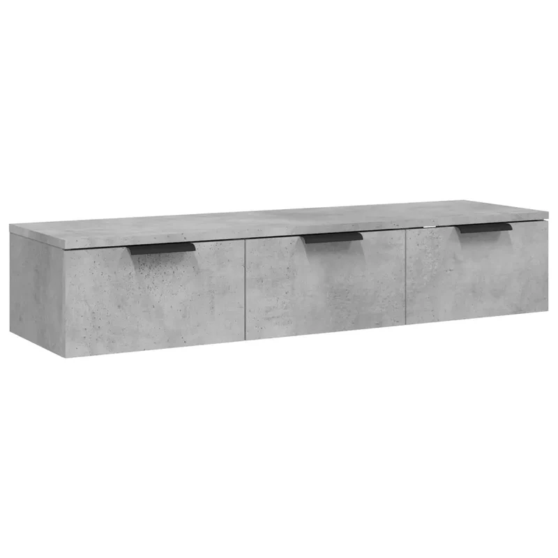 Armoire murale design élégante 102 x 30 x 20 cm grand espace de rangement décoratif en bois d'ingénierie gris béton 02_0048006