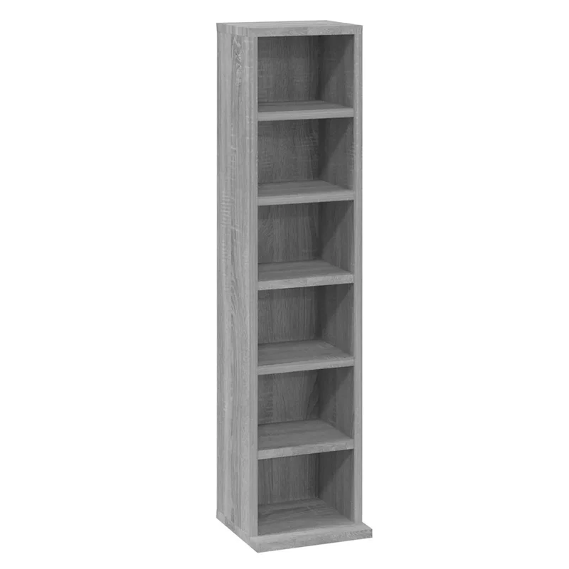 Armoire à CD spacieuse multifonction bureau salle à manger 21 x 20 x 88 cm en bois d'ingénierie gris 02_0048124