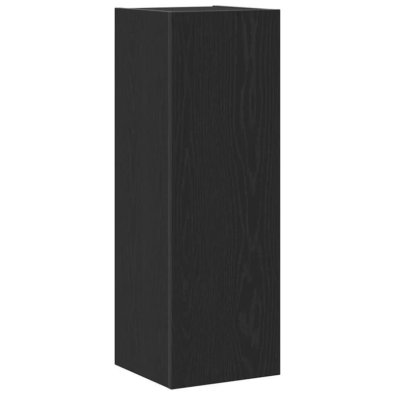 Meuble TV mural moderne gain de place design épuré 30,5 x 30 x 90 cm en bois d'ingénierie noir 02_0051891