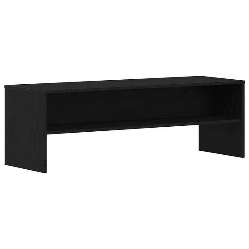 Meuble TV design moderne avec grand espace de rangement 120 x 40 x 40 cm en bois d'ingénierie chêne noir 02_0051858