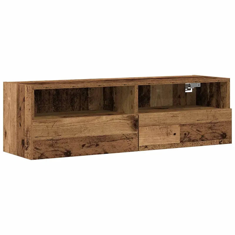 Meuble TV mural suspendu rangement moderne 100 x 30 x 30 cm en bois d'ingénierie ancien 02_0051827