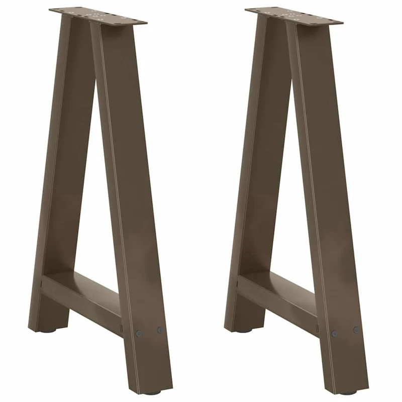 Lot de 2 pieds de table à manger en forme de A 50 x 72 cm design moderne avec niveleurs réglables en acier noir 02_0057125