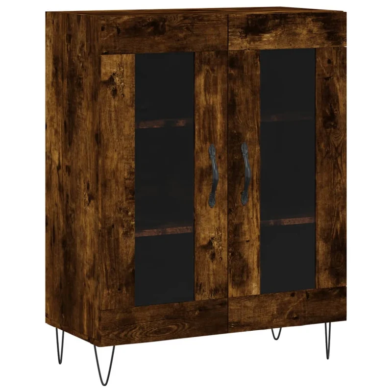 Buffet bahut commode armoire meuble de rangement organisateur cuisine salle de séjour salon 69,5 x 34 x 90 cm bois d'ingénierie marron 02_0031060