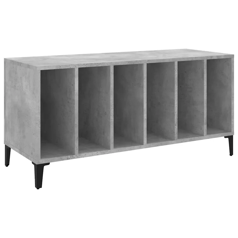 Armoire à disques multifonctionnelle salon 100 x 38 x 48 cm style industriel en bois d'ingénierie gris béton 02_0049225