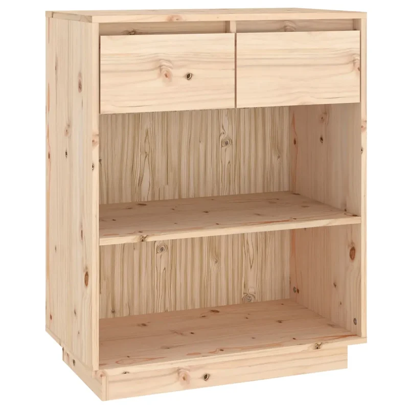 Armoire console rustique grande capacité 60 x 34 x 75 cm en bois de pin naturel 02_0048114