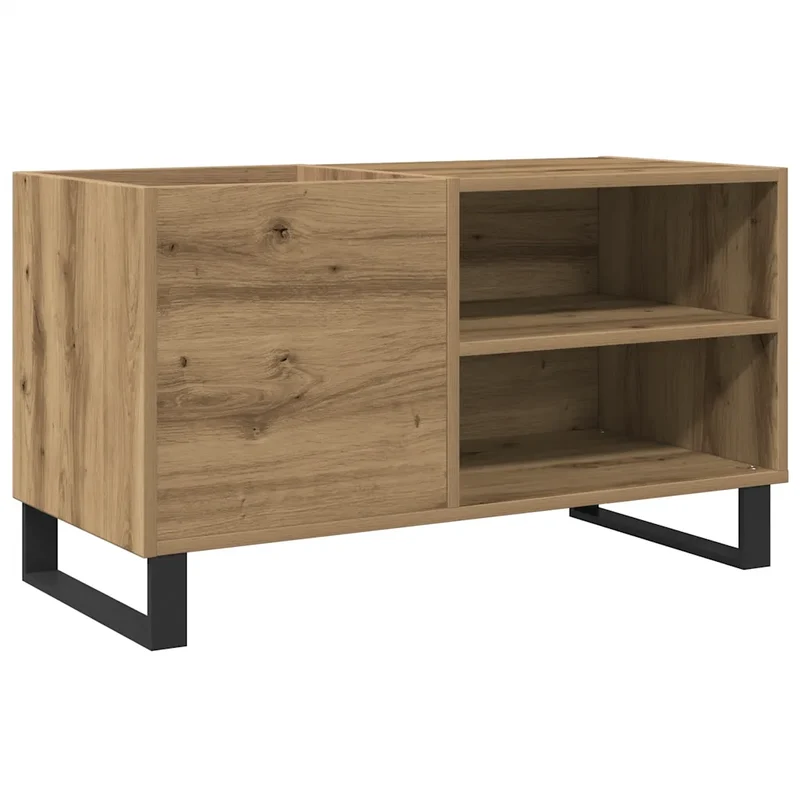 Armoire à disques classique pratique salon 84,5 x 38 x 48 cm en bois d'ingénierie chêne artisanal 02_0051125