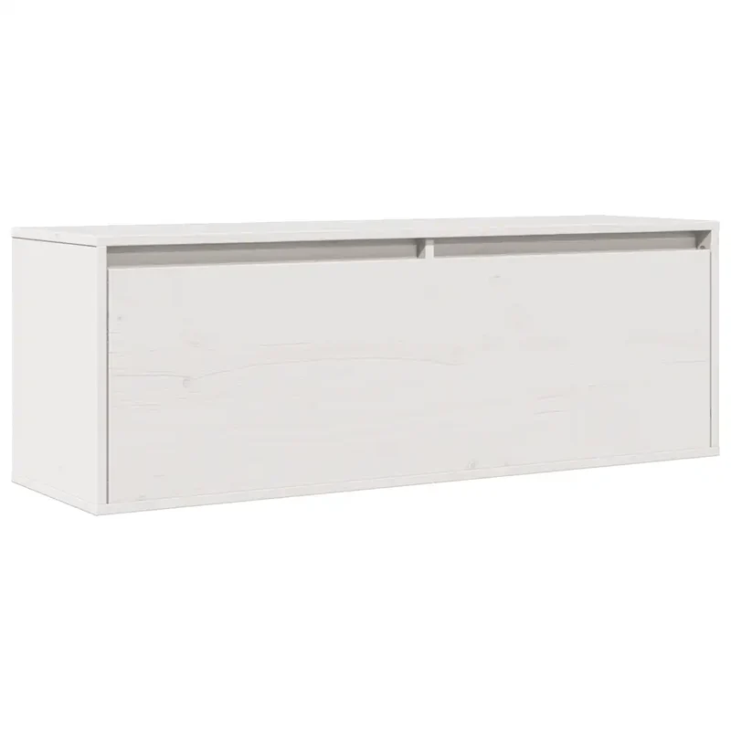 Armoire murale blanche 100 x 30 x 35 cm pratique décorative style moderne en bois de pin massif 02_0048078