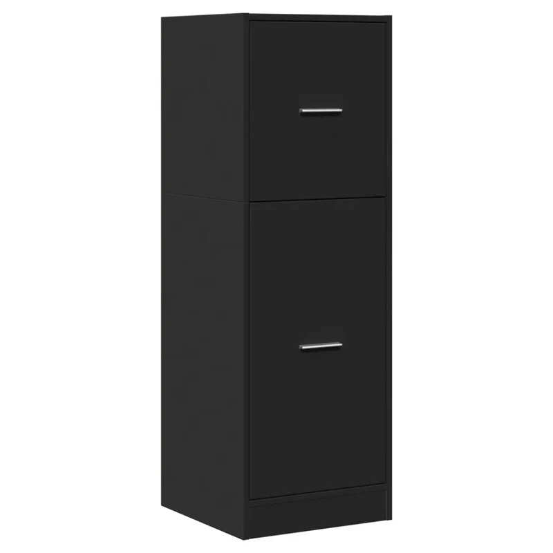 Armoire d'apothicaire multifonctionnelle rangement bureau 40 x 41 x 118 cm en bois d'ingénierie noir 02_0050638