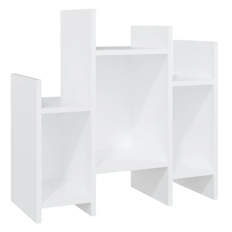 Armoire latérale avec 6 étagères pratique rangement salon 60 x 26 x 60 cm en aggloméré blanc 02_0047873