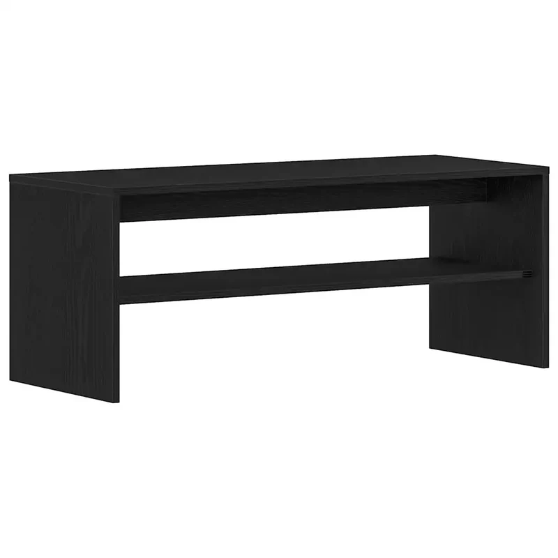 Meuble TV chêne noir grand espace de rangement salon 100 x 40 x 40 cm en bois d'ingénierie noir 02_0051238