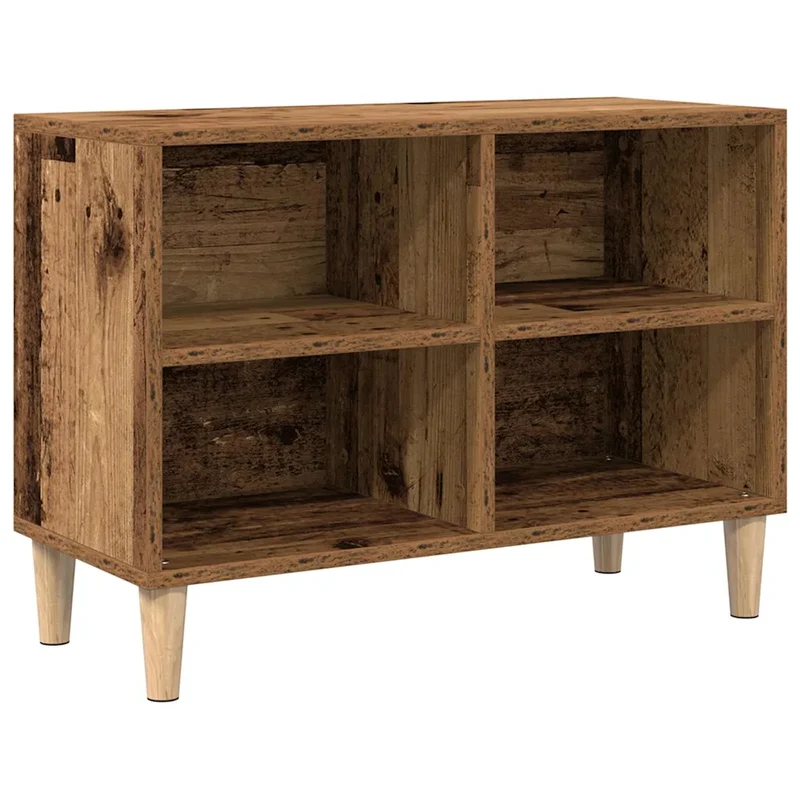 Meuble TV rectangulaire vintage 69,5 x 30 x 50 cm avec rangement pratique en bois d'ingénierie bois ancien 02_0051895