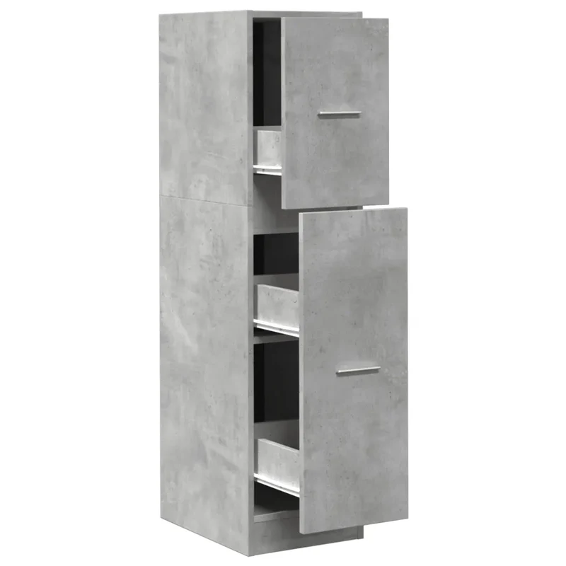Armoire d'apothicaire multifonctionnelle 30 x 41 x 118 cm finition épurée bureau entrée en bois d'ingénierie gris béton 02_0050613