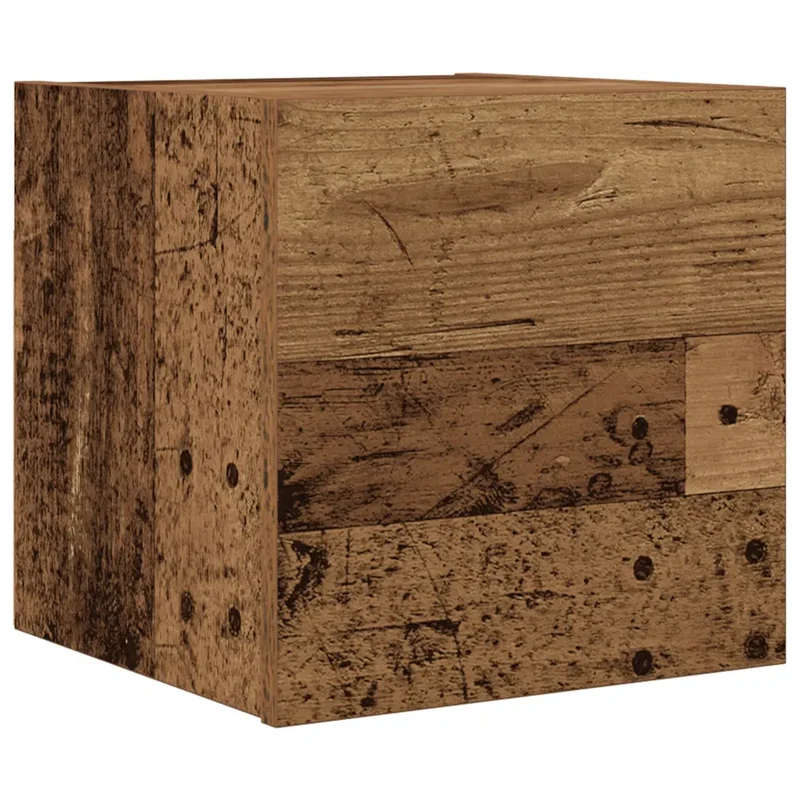 Meuble TV mural vintage pratique rangement 30,5 x 30 x 30 cm en bois d'ingénierie vieux bois 02_0050880