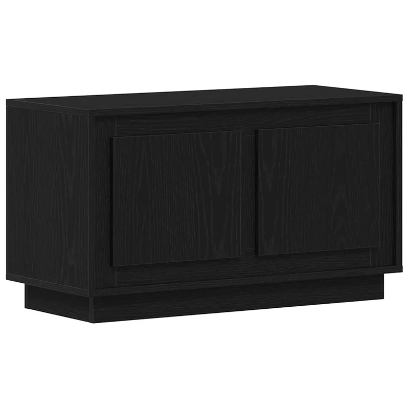 Meuble TV rectangulaire moderne 80 x 35 x 45 cm pratique espace de rangement en bois d'ingénierie chêne noir 02_0051816