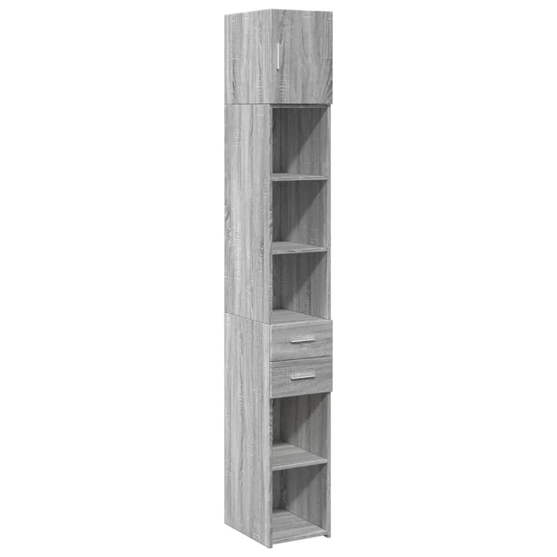 Armoire de rangement mince design moderne économisant espace 30 x 42,5 x 225 cm en bois d'ingénierie gris 02_0055557
