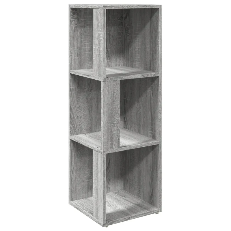 Armoire d'angle classique compacte 33 x 33 x 100 cm avec grand rangement style contemporain en bois d'ingénierie gris 02_0048519