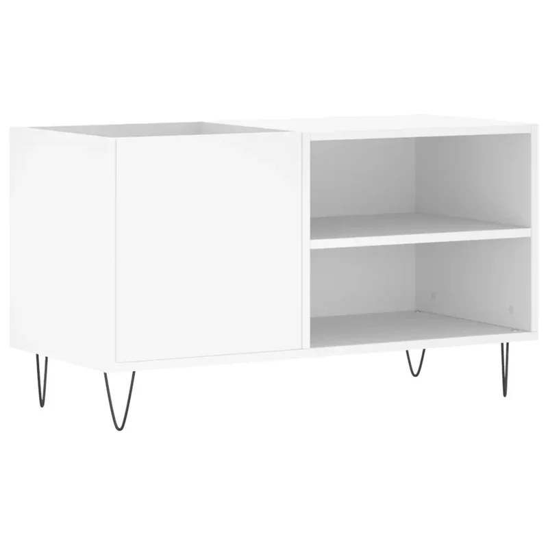 Armoire à disques moderne rangement classique 85 x 38 x 48 cm en bois d'ingénierie blanc 02_0049107