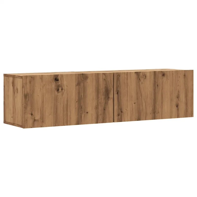 Meuble TV mural chêne artisanal 120 x 30 x 30 cm grand espace de rangement style moderne en bois chêne artisanal 02_0050714