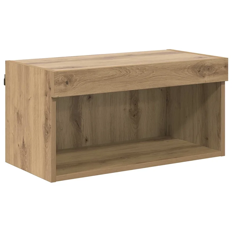 Meuble TV mural moderne chic 60 x 30 x 30 cm rangement pratique en bois d'ingénierie chêne artisanal 02_0052824