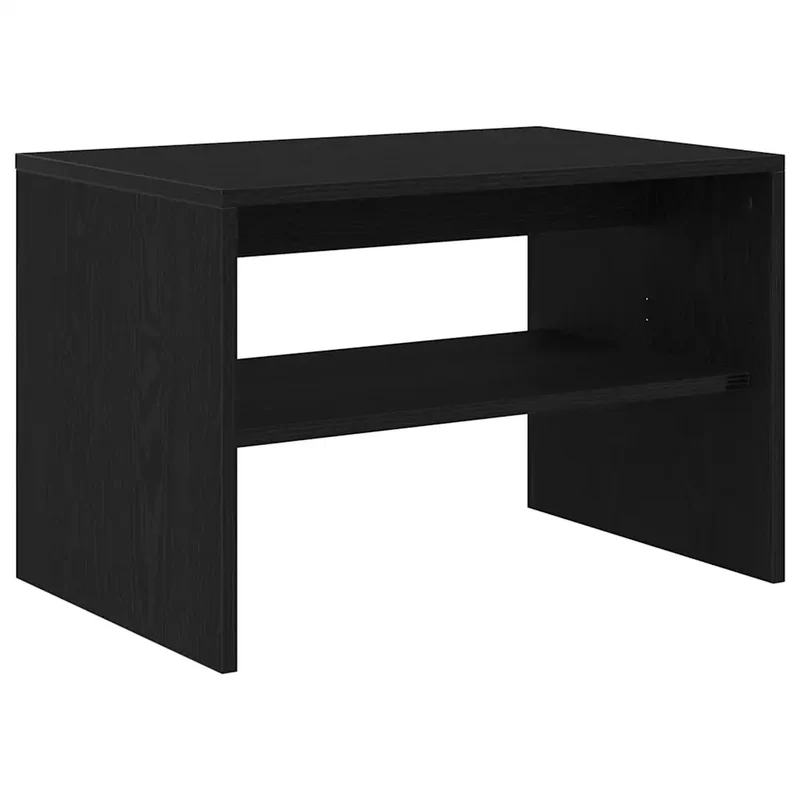 Meuble TV chêne noir 60 x 40 x 40 cm double fonction rangement table basse en bois d'ingénierie noir 02_0051220